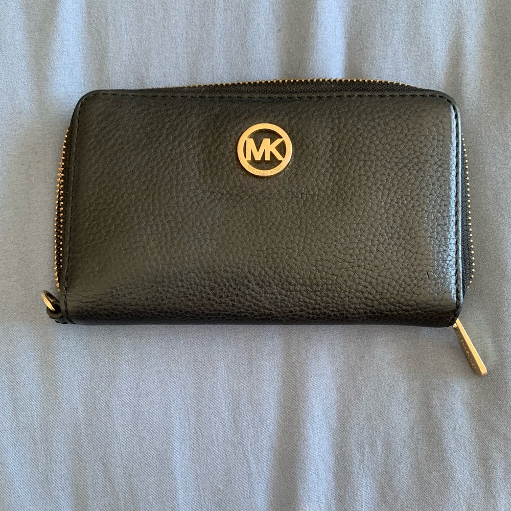 Michael Kors Black Wallet with Gold Accents